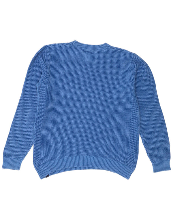 Suéter masculino Fat Face com ajuste regular e gola redonda, algodão azul grande
