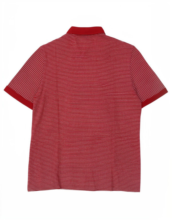 Camisa polo masculina vintage XL listrada Borgonha