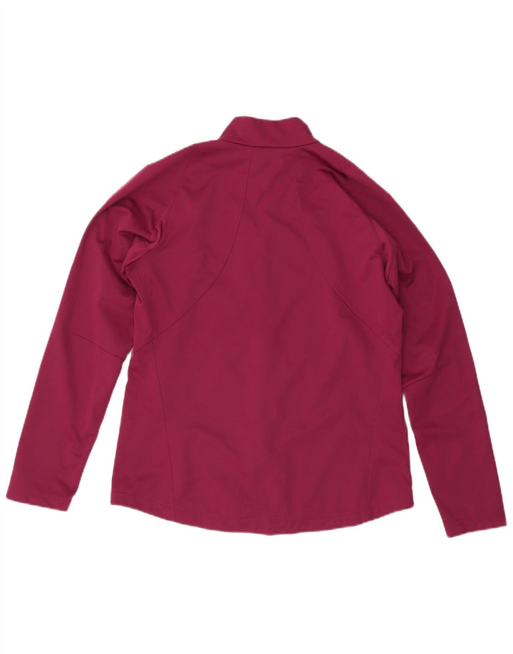 Asics Womens Tracksuit Top Jacket UK 16 Grande Borgonha Poliéster