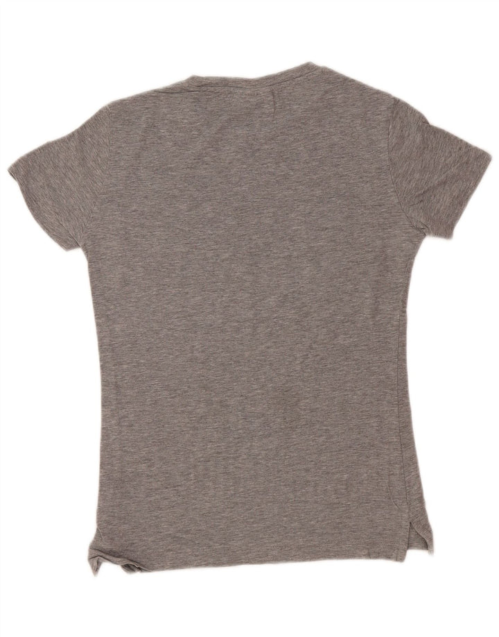 Camiseta feminina gráfica ELLESSE UK 10 algodão manchado cinza pequeno