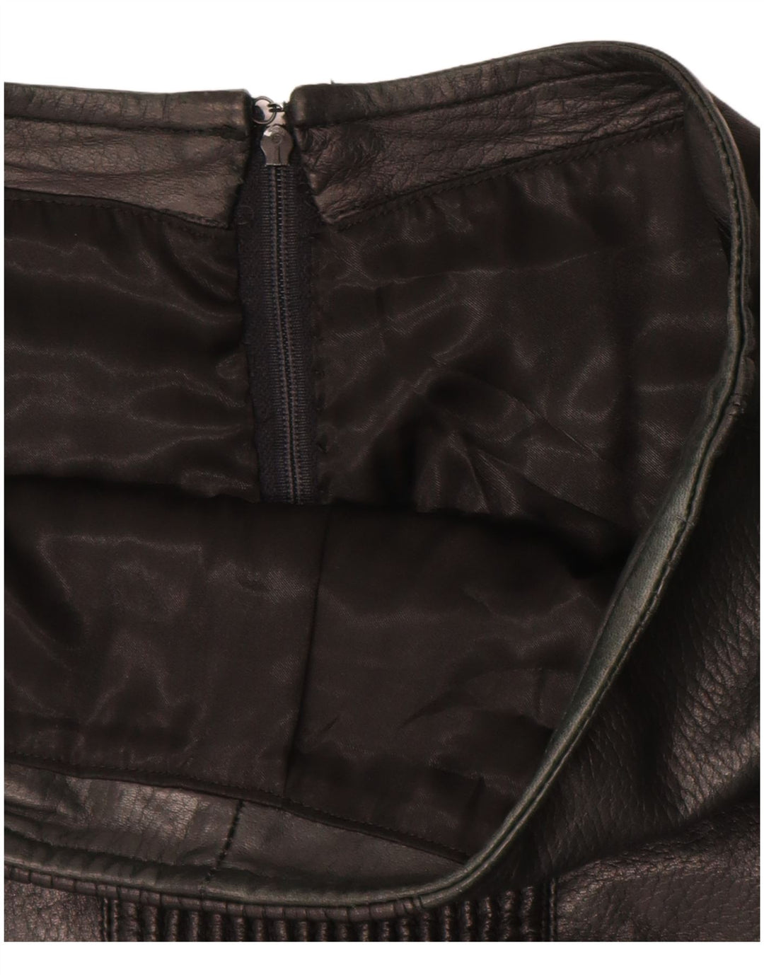 Saia feminina de couro VINTAGE W26 pequena preta