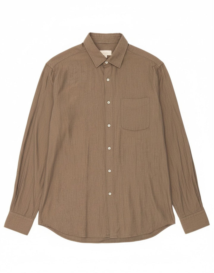 Camisa masculina de flanela MASSIMO DUTTI XL algodão cinza