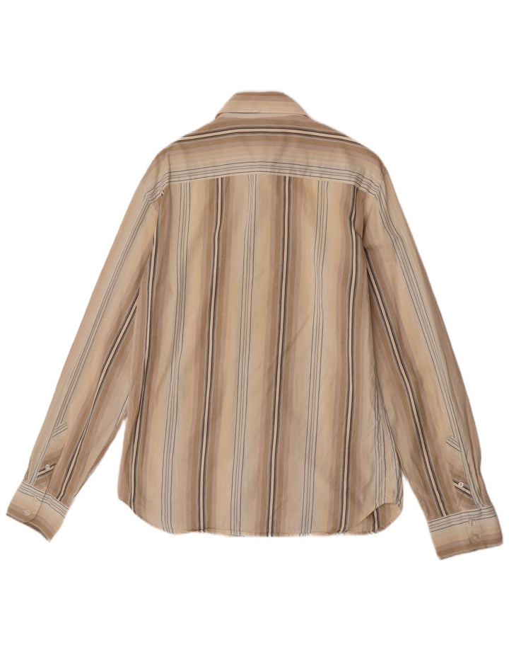 Camisa masculina French Connection algodão listrado bege médio
