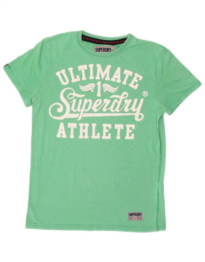 Camiseta gráfica masculina Superdry Top médio algodão verde