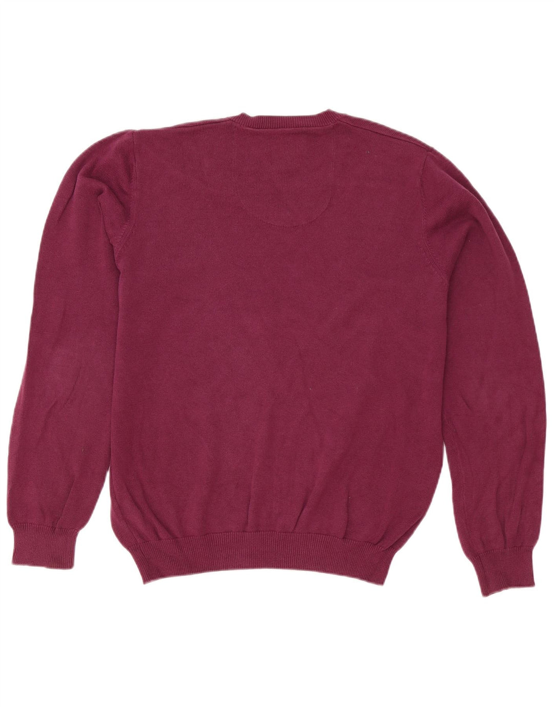 Suéter masculino Marks & Spencer com ajuste regular e decote em V de algodão roxo médio