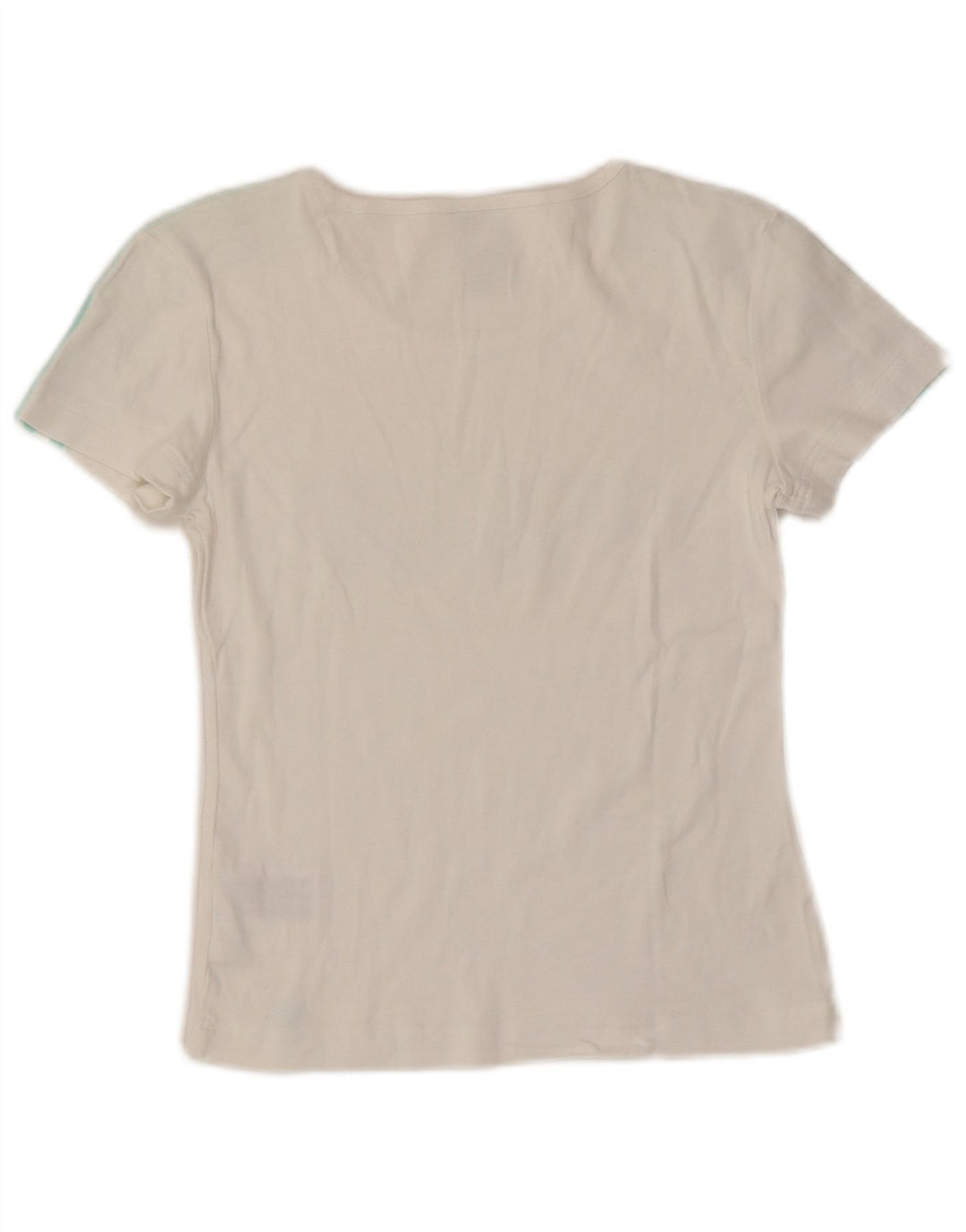 ADIDAS Womens Crop Graphic T-Shirt Top Reino Unido 10 Pequeno Algodão Branco