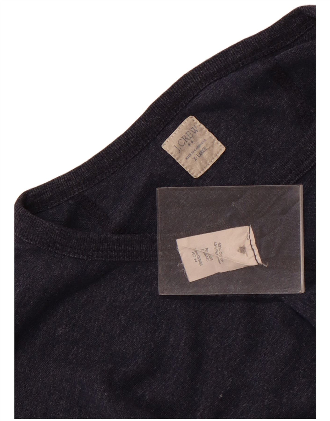 J. Crew Top masculino de manga comprida XL azul marinho algodão