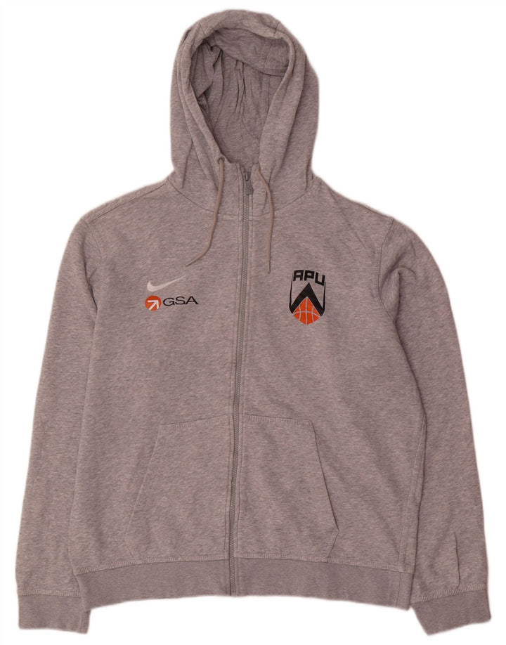 Suéter masculino Nike Graphic Zip com capuz grande cinza manchado