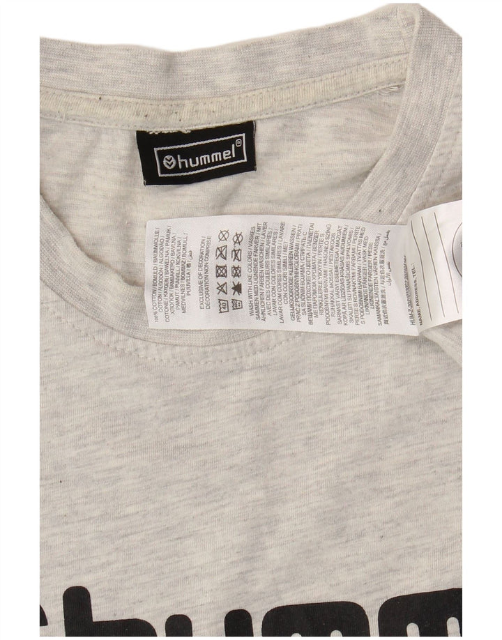 Camiseta masculina gráfica HUMMEL algodão cinza médio