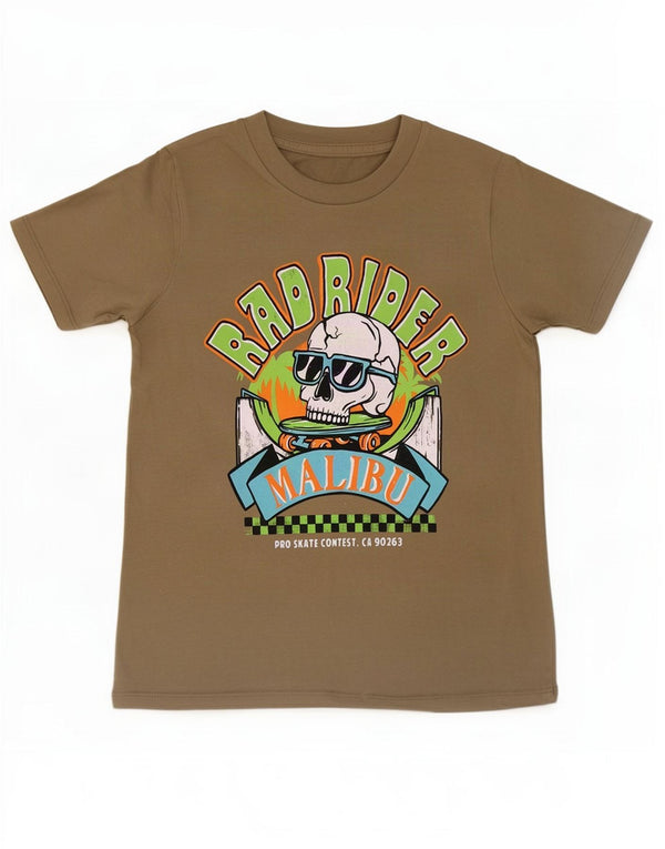 Camiseta gráfica Dunnes Stores Boys Top 5-6 anos algodão cáqui