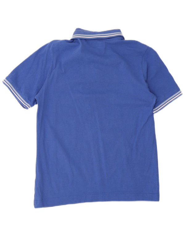 Camisa polo masculina Kappa pequena listrada azul de algodão
