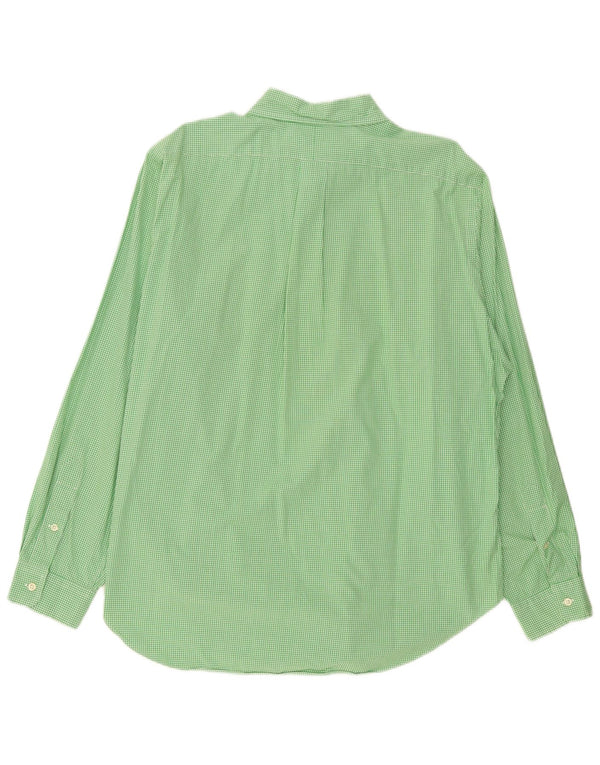 Camisa masculina Ralph Lauren Classic Fit XL verde algodão guingão