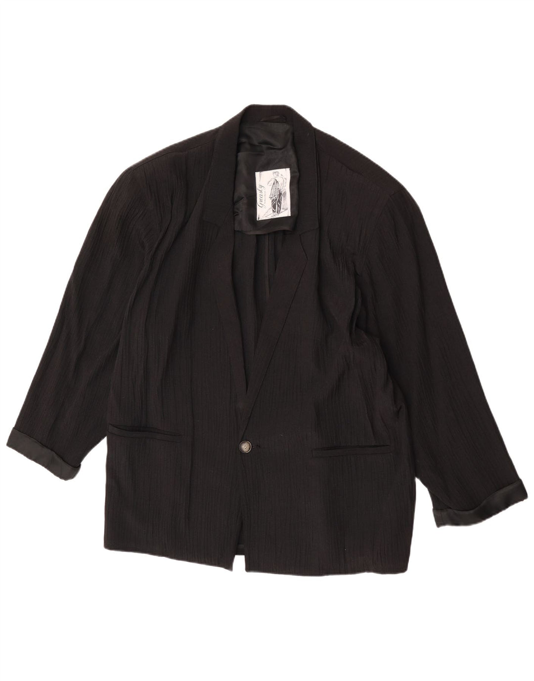 Jaqueta blazer masculina vintage com 1 botão Reino Unido 40 grande preta