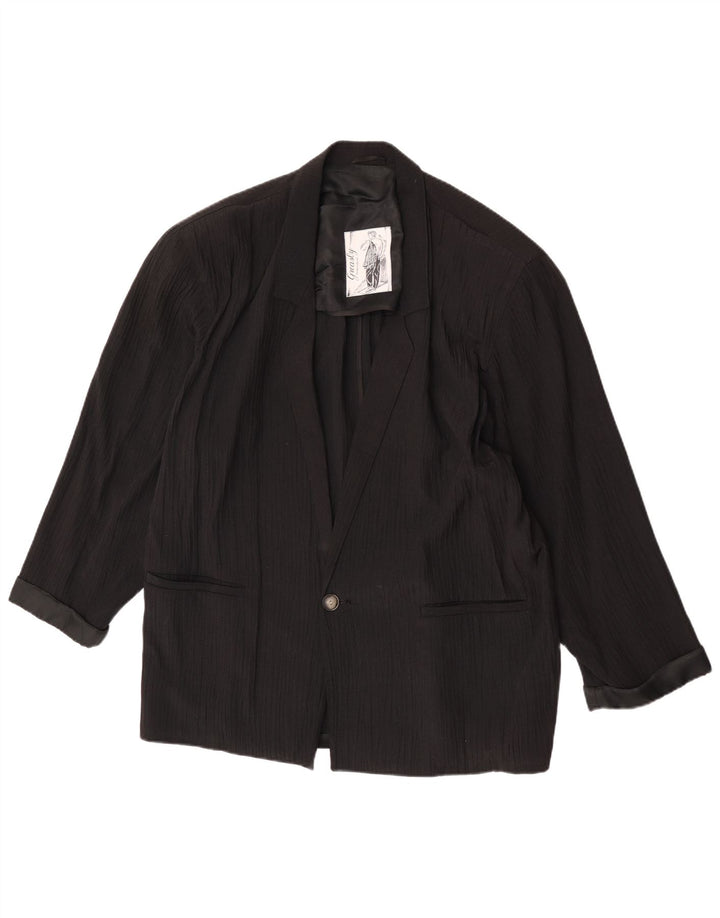 Jaqueta blazer masculina vintage com 1 botão Reino Unido 40 grande preta