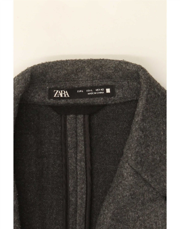 Sobretudo masculino Zara UK 40 grande cinza