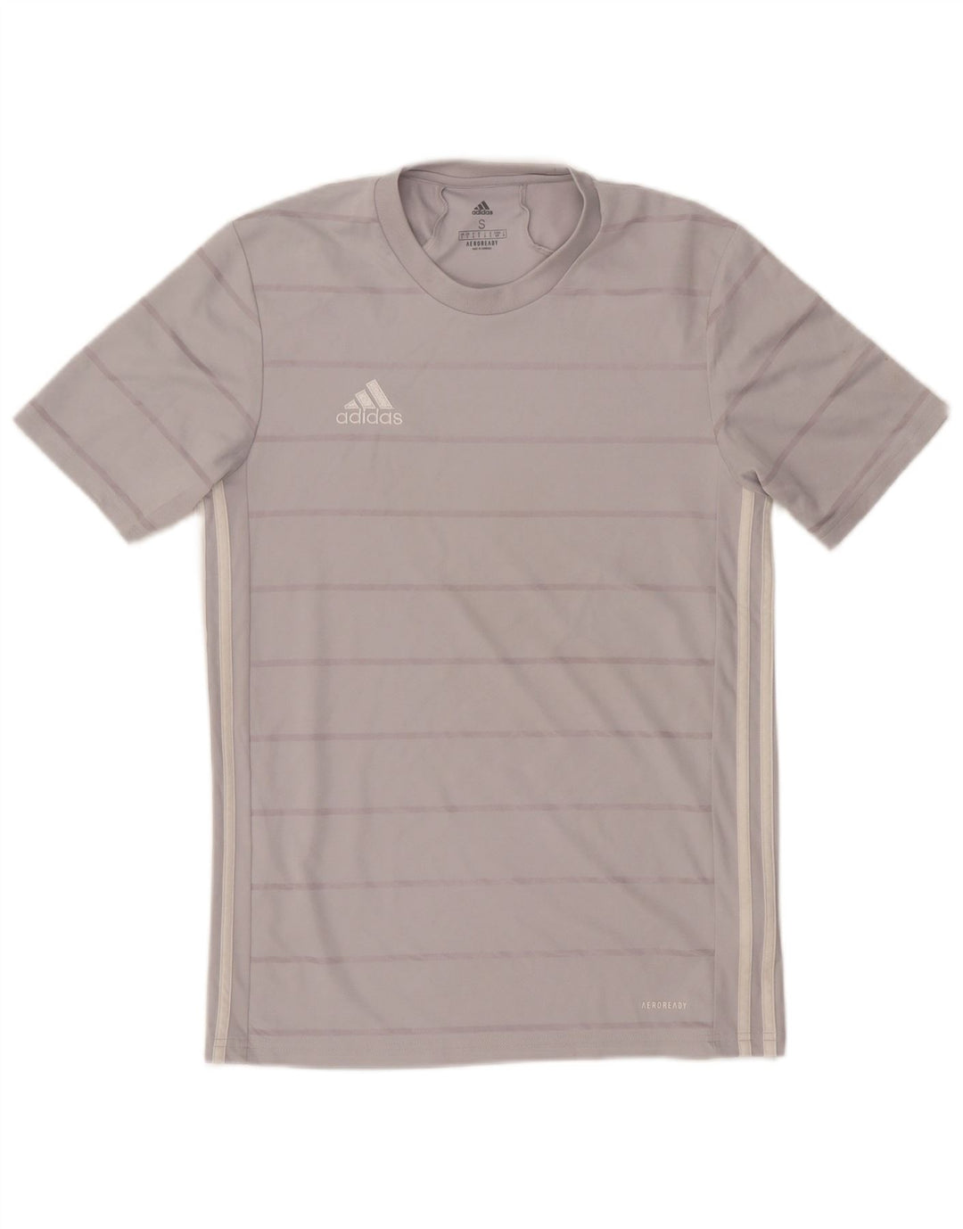 Adidas Mens Aeroready Camiseta Top Pequeno Poliéster Listrado Cinza