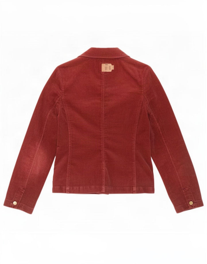 Jaqueta blazer feminina de veludo cotelê com 3 botões Phase Eight Reino Unido 12 Médio Borgonha
