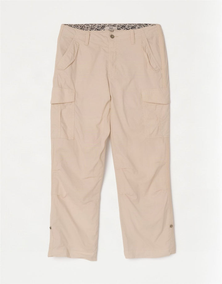 Calça cargo feminina Marks & Spencer UK 14 grande W34 L29 branco
