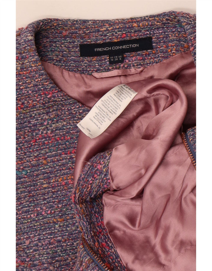 Jaqueta blazer feminina French Connection UK 10 pequena azul manchada