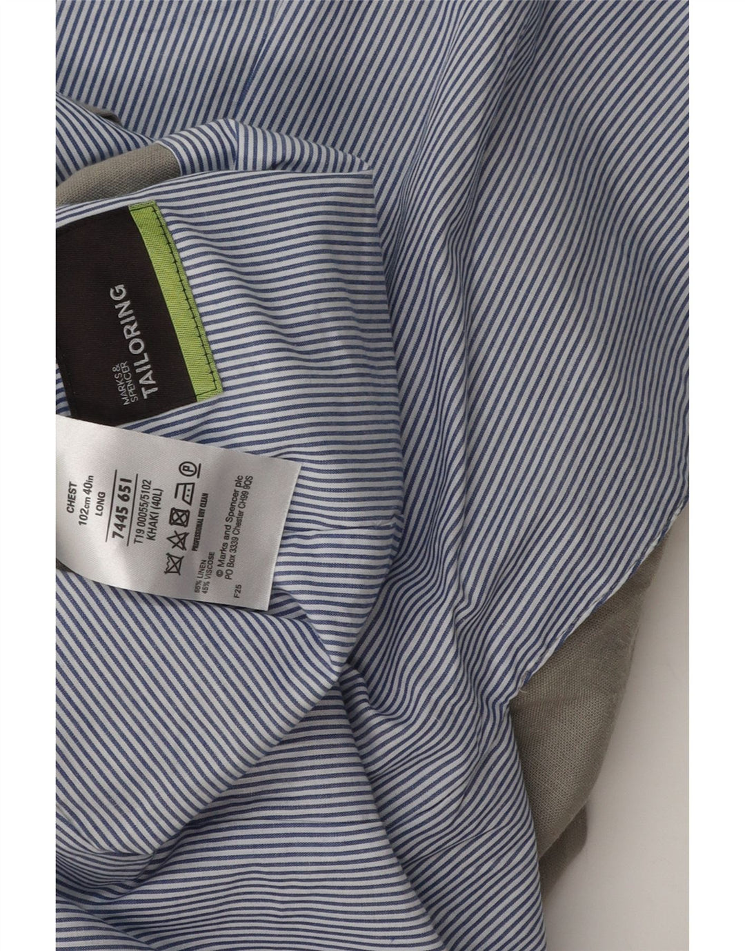 Jaqueta blazer masculina de 2 botões Marks & Spencer Reino Unido 40 grande linho cinza