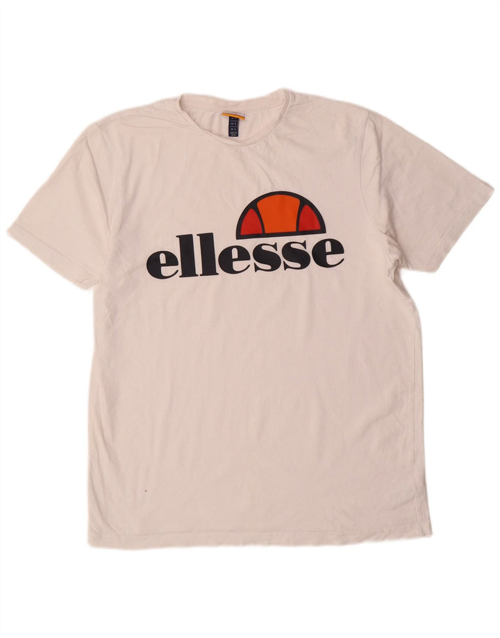 Camiseta masculina gráfica ELLESSE grande algodão branco