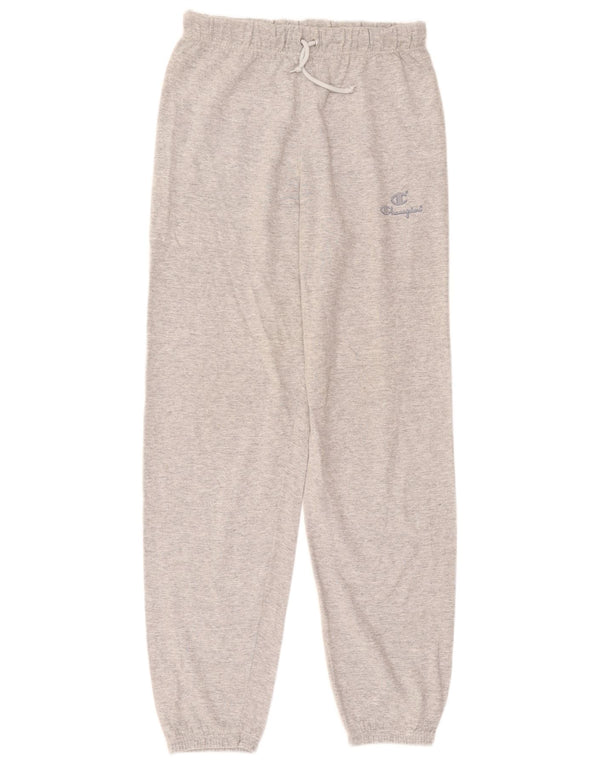 Calça de treino feminina Champion Joggers UK 16 grande algodão manchado cinza