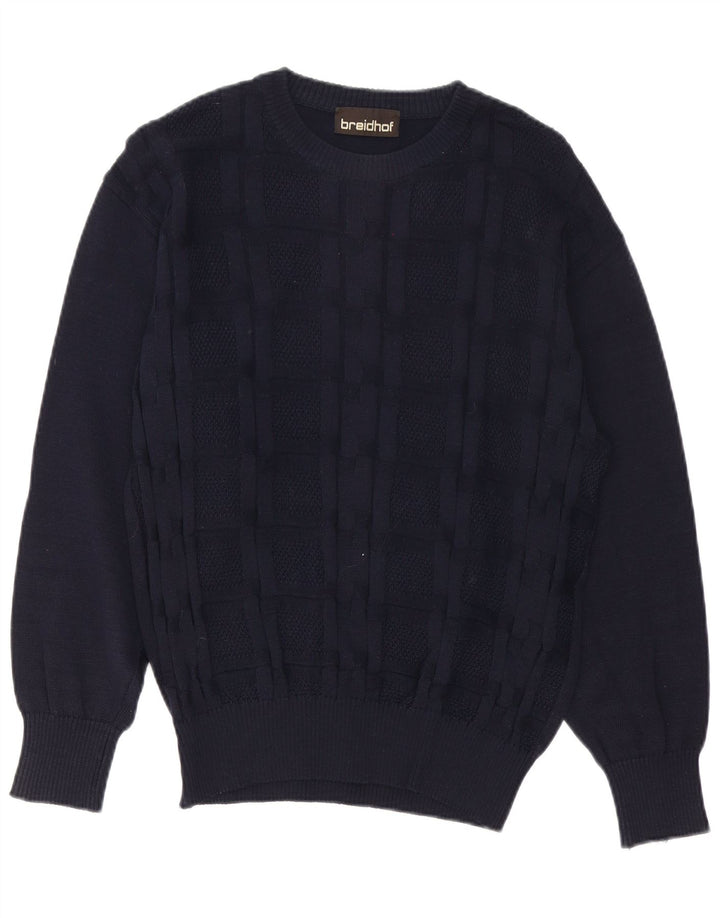 Suéter masculino Breidhof com gola redonda IT 50 médio azul marinho lã nova