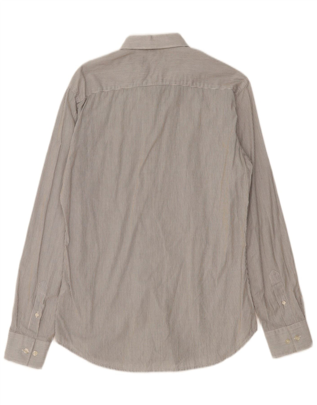 Camisa masculina FRENCH CONNECTION pequena listrada cinza de algodão