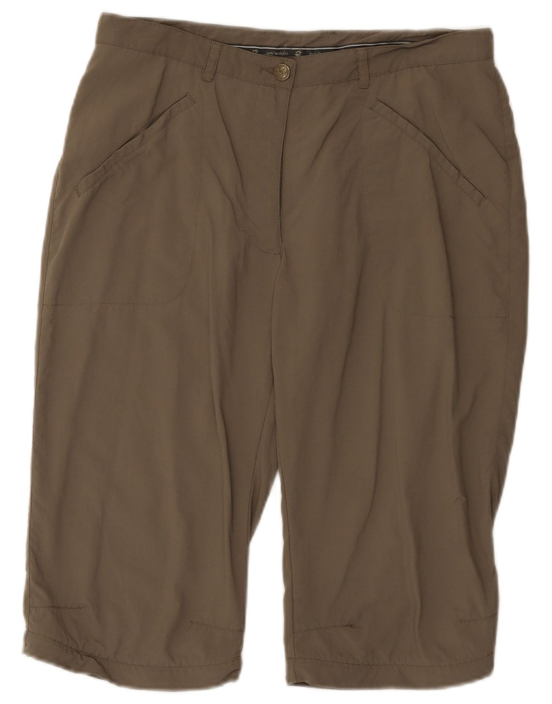 Bermuda feminina Jack Wolfskin UK 8/10 pequena W29 cinza poliamida