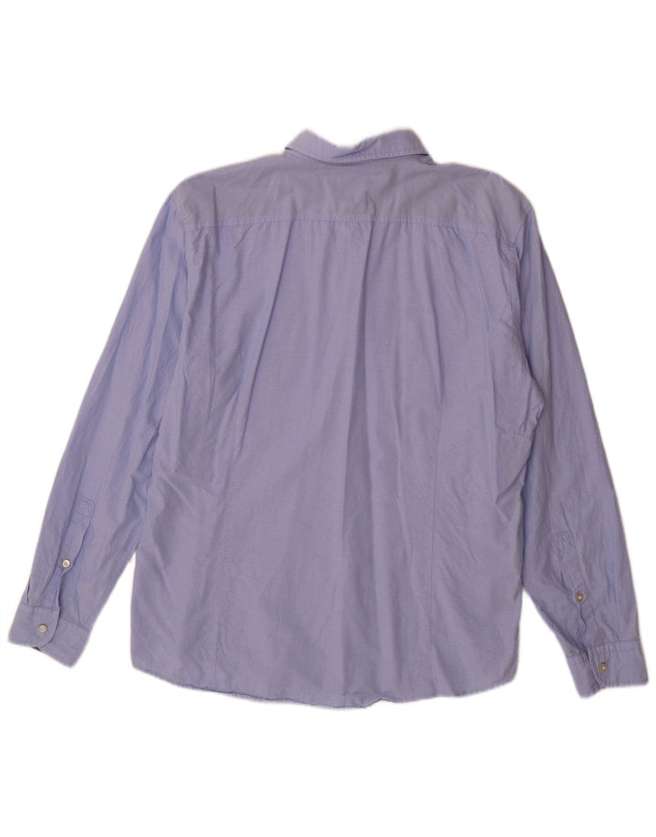 Camisa masculina Hugo Boss 2XL algodão manchado azul