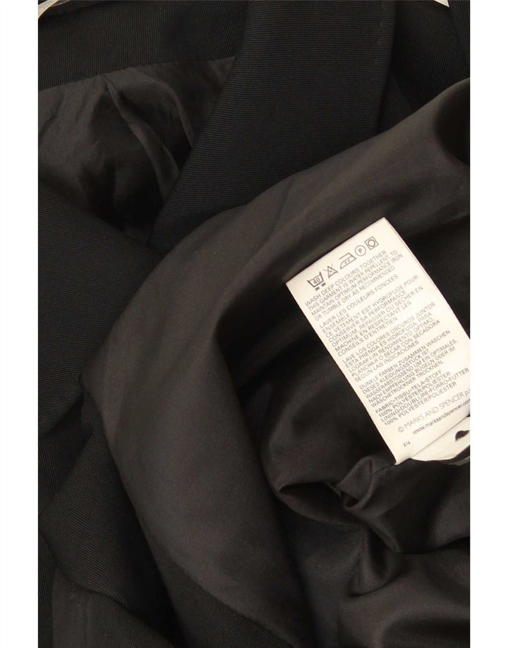 Sobretudo feminino Marks & Spencer de ajuste padrão Reino Unido 16 grande poliéster preto