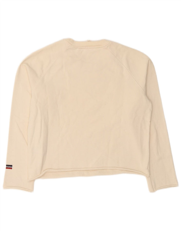 Suéter gráfico feminino Levi's UK 16 grande algodão branco