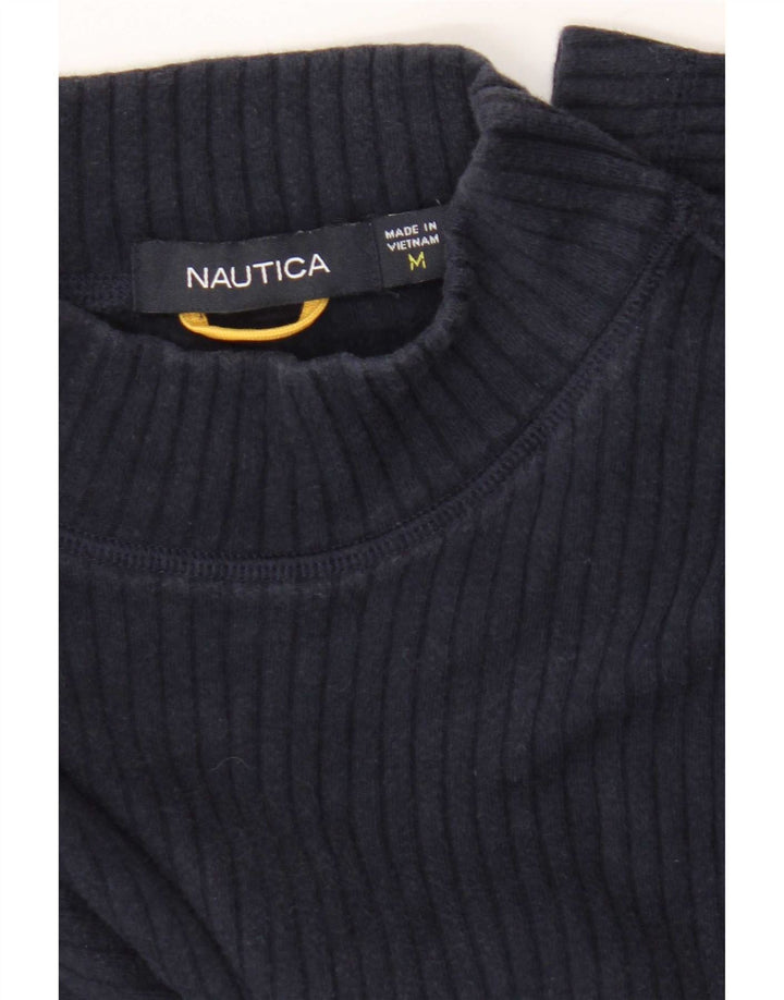 Top masculino Nautica de manga comprida médio azul marinho algodão colorblock