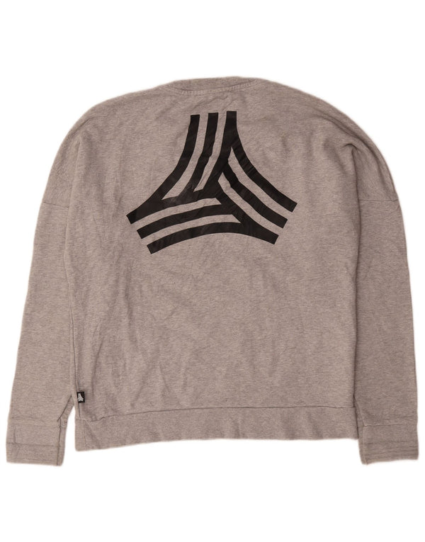 Adidas moletom gráfico masculino jumper grande algodão manchado cinza