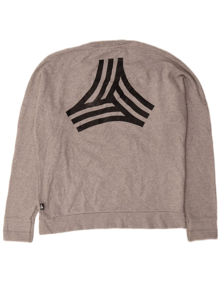 Adidas moletom gráfico masculino jumper grande algodão manchado cinza