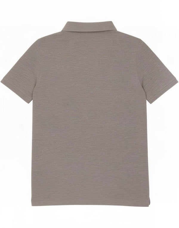 Camisa polo masculina de roupas de tripulação grande algodão manchado cinza
