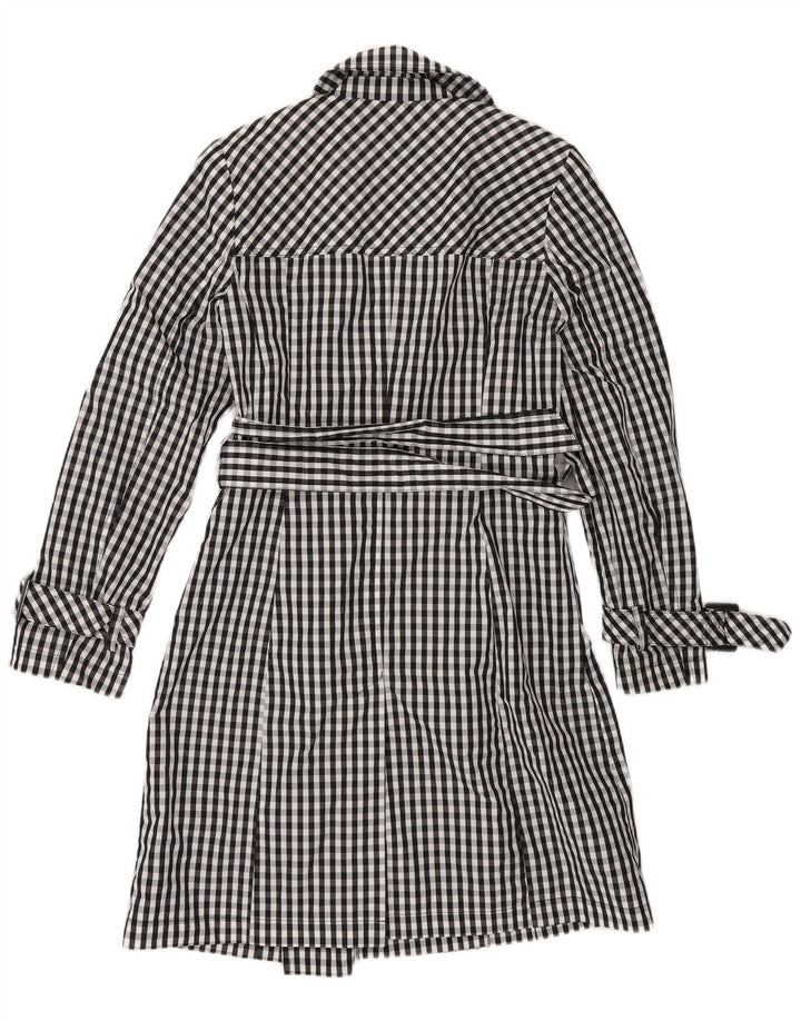 Casaco impermeável feminino Laura Ashley Reino Unido 10 pequeno azul marinho policloreto de guingão