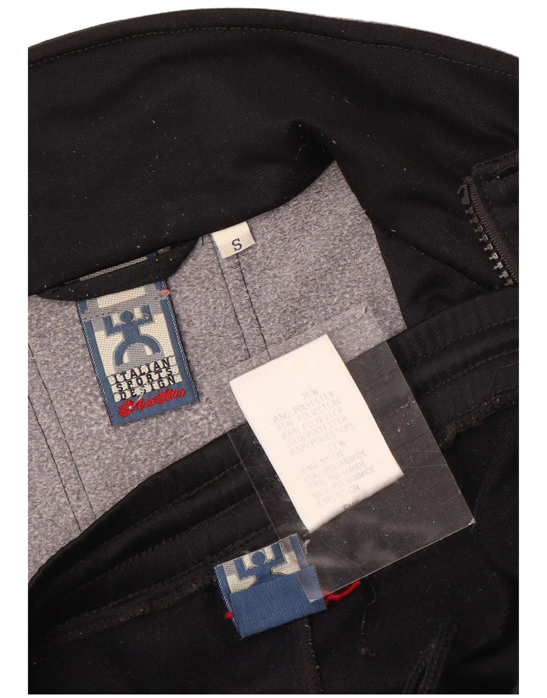 LOTTO masculino gráfico completo agasalho pequeno preto colorblock poliéster