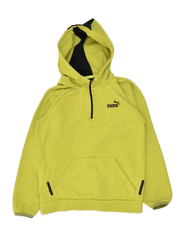 PUMA Boys Zip Neck Hoodie Jumper 11-12 Years Green | Vintage Puma | Thrift | Second-Hand Puma | Used Clothing | Messina Hembry 
