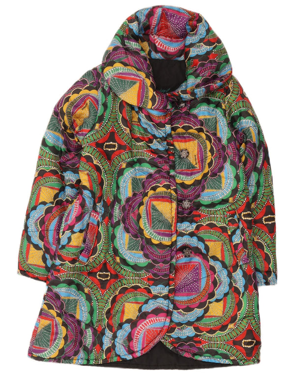 Jaqueta acolchoada feminina Desigual UK 10 poliéster geométrico colorido pequeno