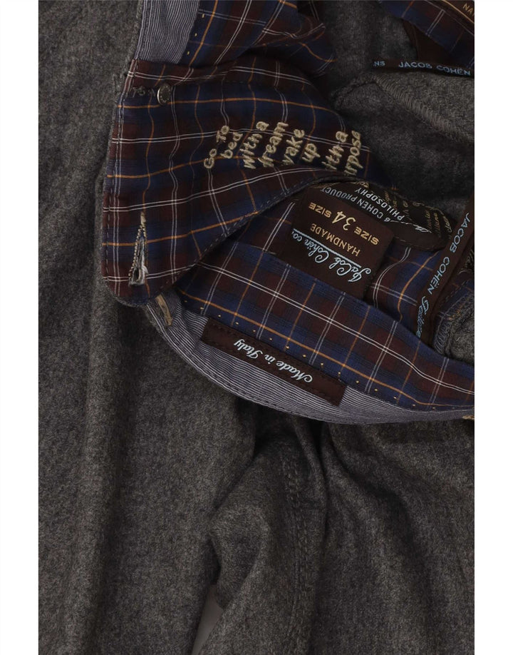 Calça slim masculina Jacob Cohen W34 L31 lã cinza