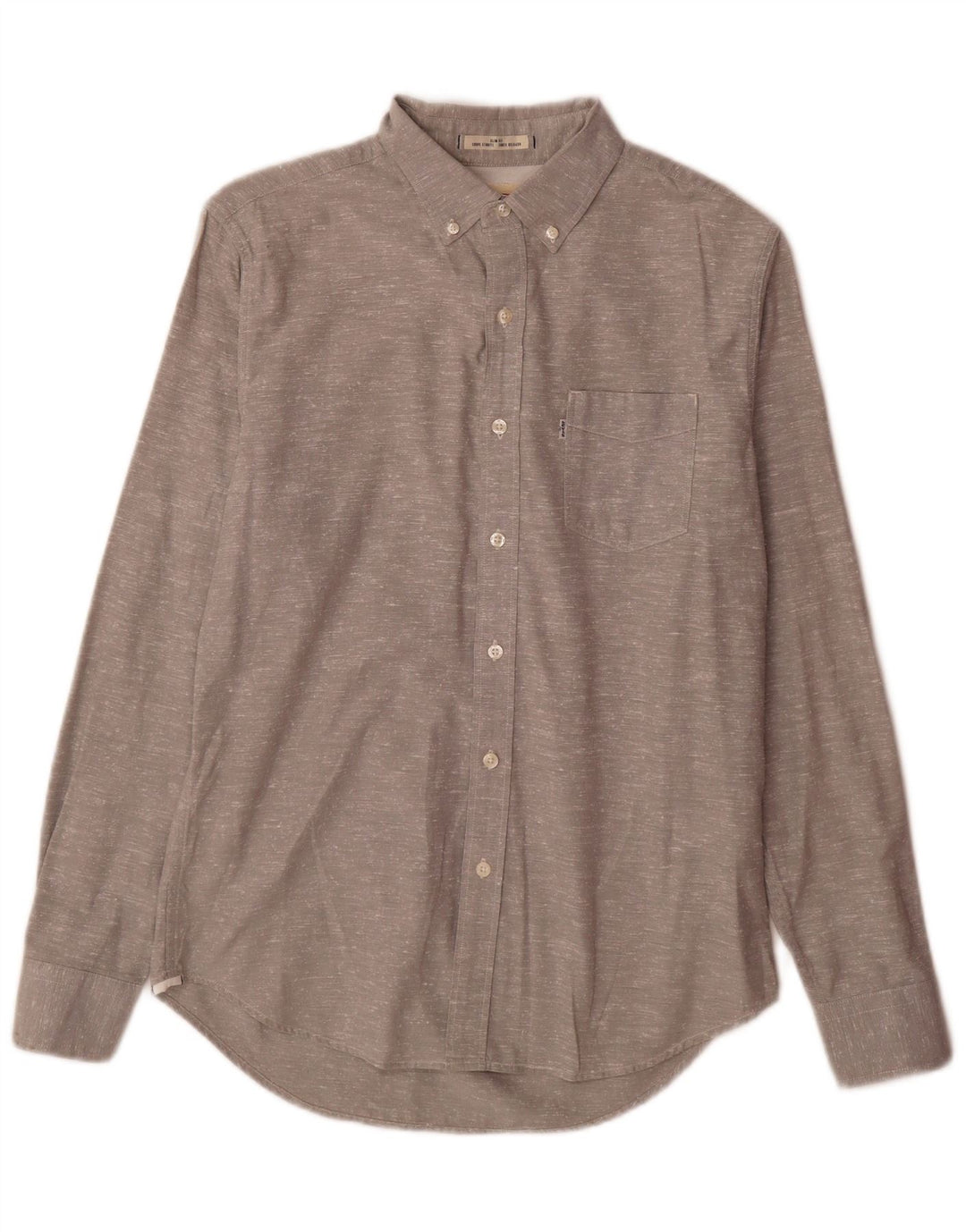 Camisa masculina Slim Fit Levi's de algodão manchado cinza médio