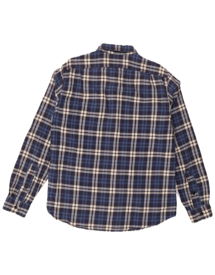 Camisa masculina de flanela J. Crew xadrez azul médio