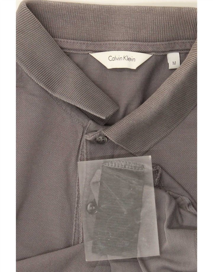 Camisa polo masculina Calvin Klein algodão cinza médio