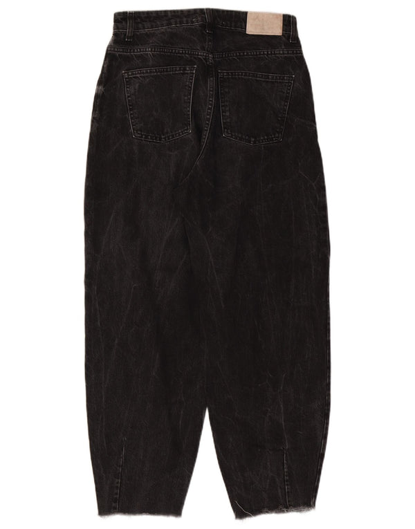 Zara Jeans feminino balão cintura alta EU 36 XS W26 L26 algodão preto