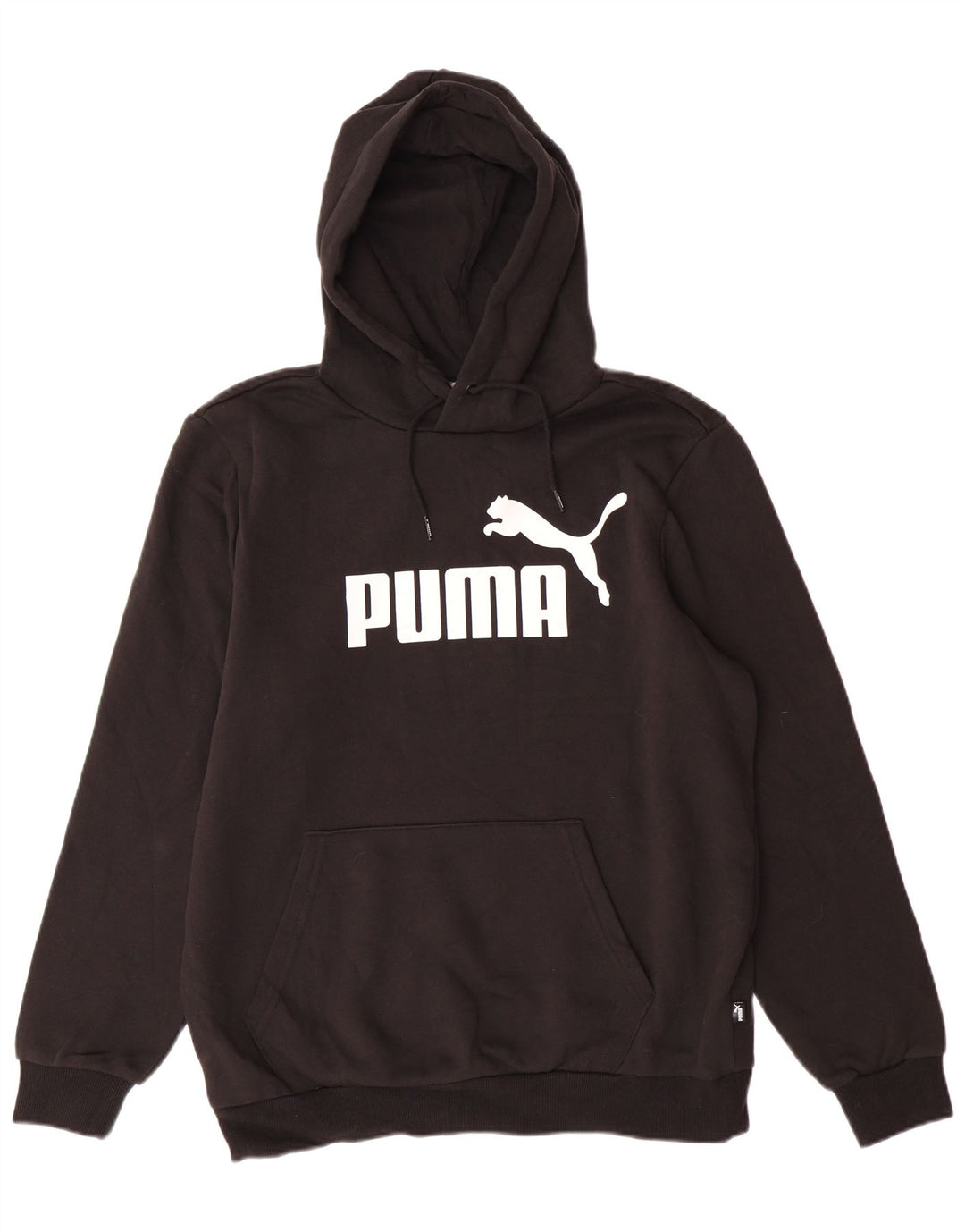 PUMA Mens Graphic Hoodie Jumper Médio Algodão Preto