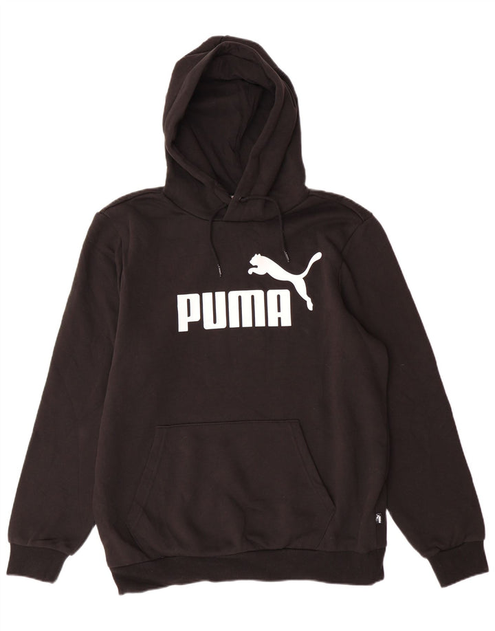 PUMA Mens Graphic Hoodie Jumper Médio Algodão Preto