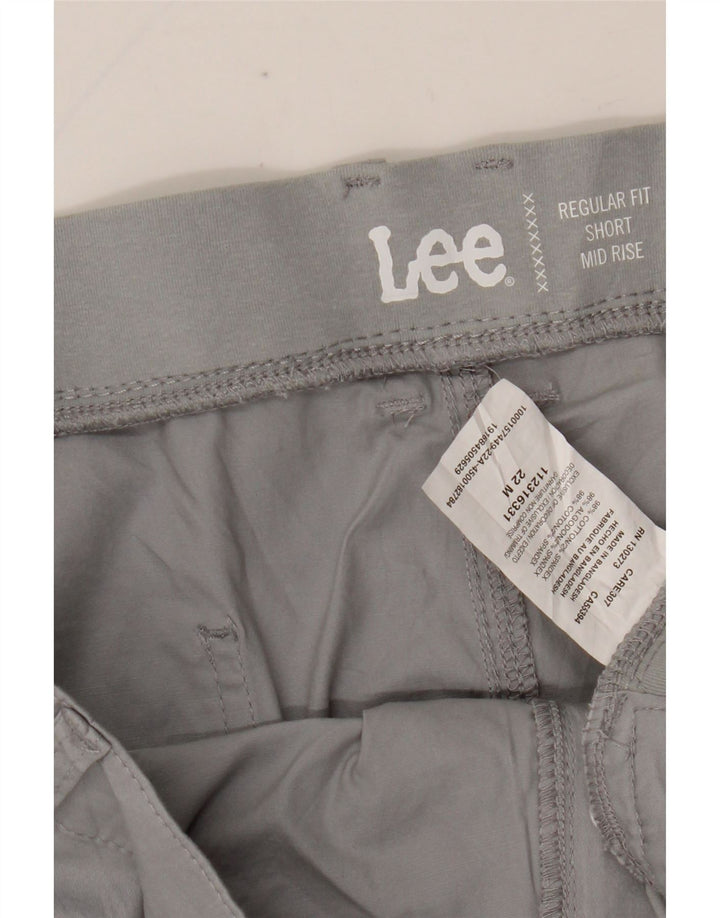Shorts cargo feminino LEE regular fit cintura média US 22 3XL W42 algodão cinza