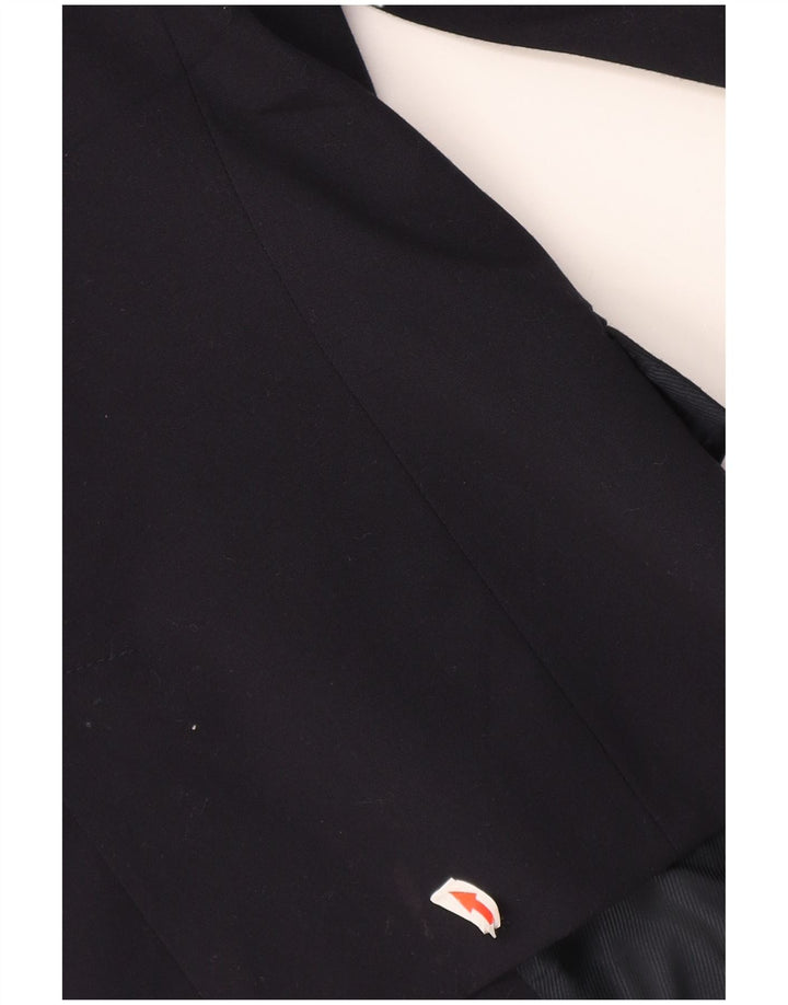 Jaqueta blazer feminina Zara com 1 botão Reino Unido 12 poliéster azul marinho médio