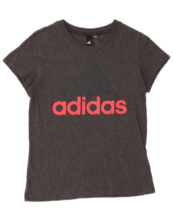 Adidas Camiseta Feminina Graphic Top UK 12/14 Cinza Médio Algodão